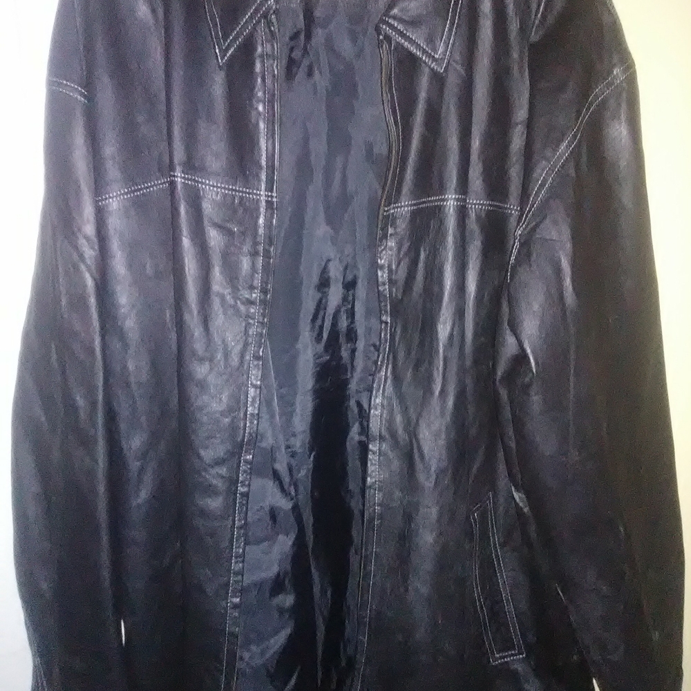Mens genuine leather jacket